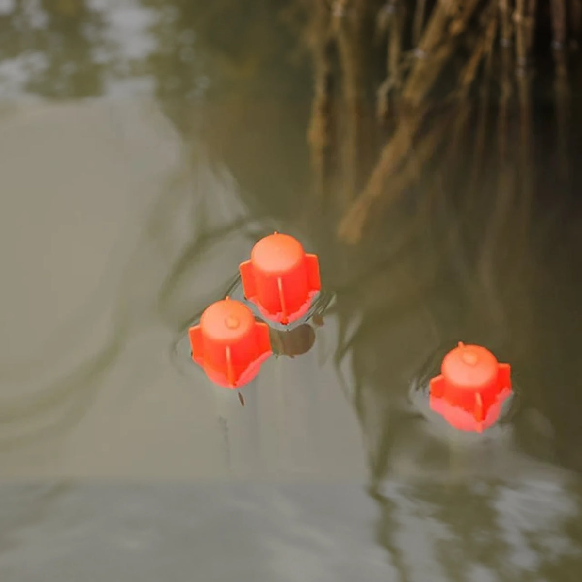 Drennan XL Pellet Waggler toppen zichtbaar op het water