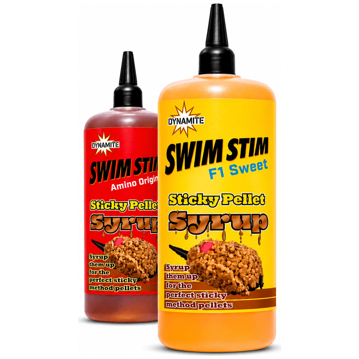 Dynamite Baits Swim Stim Sticky Pellet Syrup Amino Original en F1 Sweet