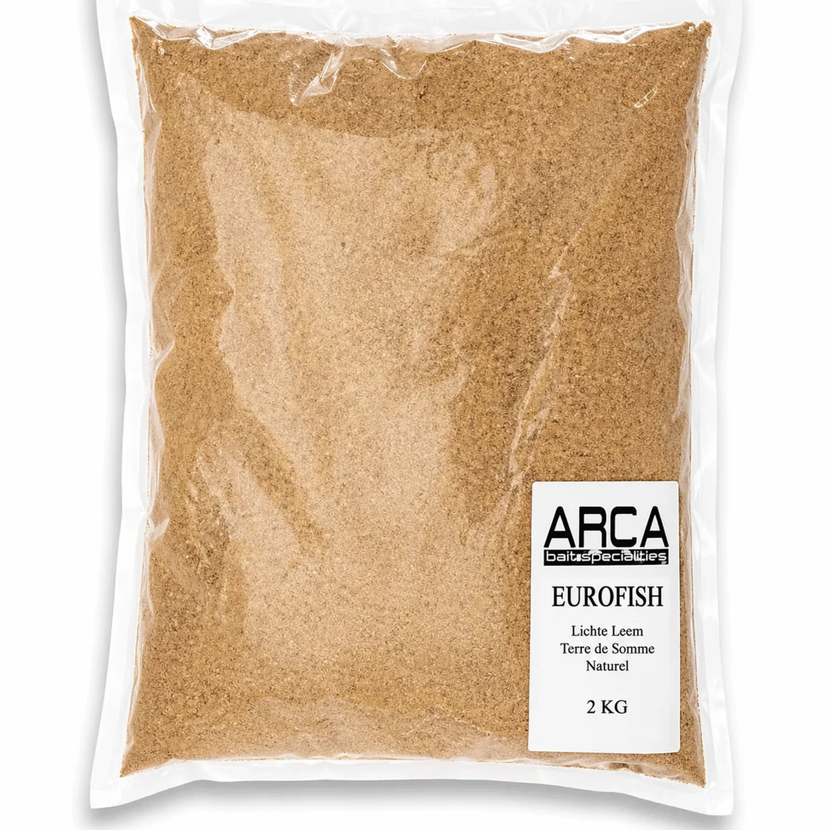 Eurofish lichte leem Naturel 2 kg in een doorzichtige zak met wit etiket
