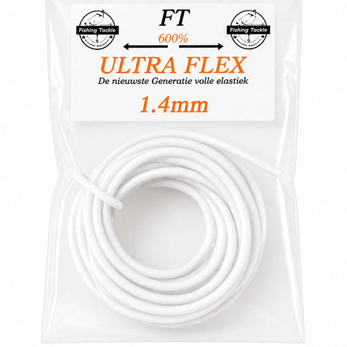 Fishing Things Ultraflex 5m vol elastiek 1.4 mm wit