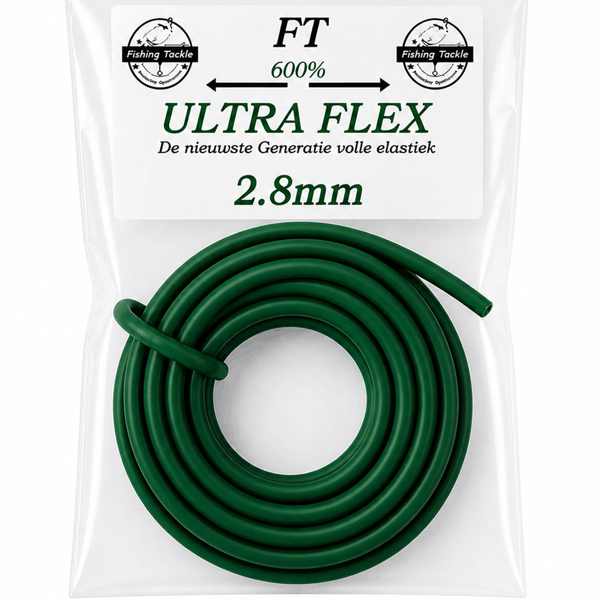 Fishing Things Ultraflex 5m vol elastiek 2.8 mm donkergroen