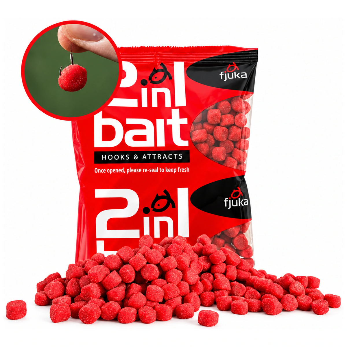 Fjuka Fatboys 2 in 1 Bait 10mm Red rode pellets
