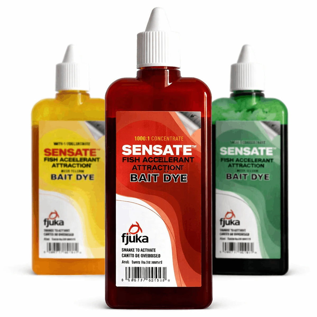Fjuka Sensate Bait Dye 100ml – Green, Red en Yellow