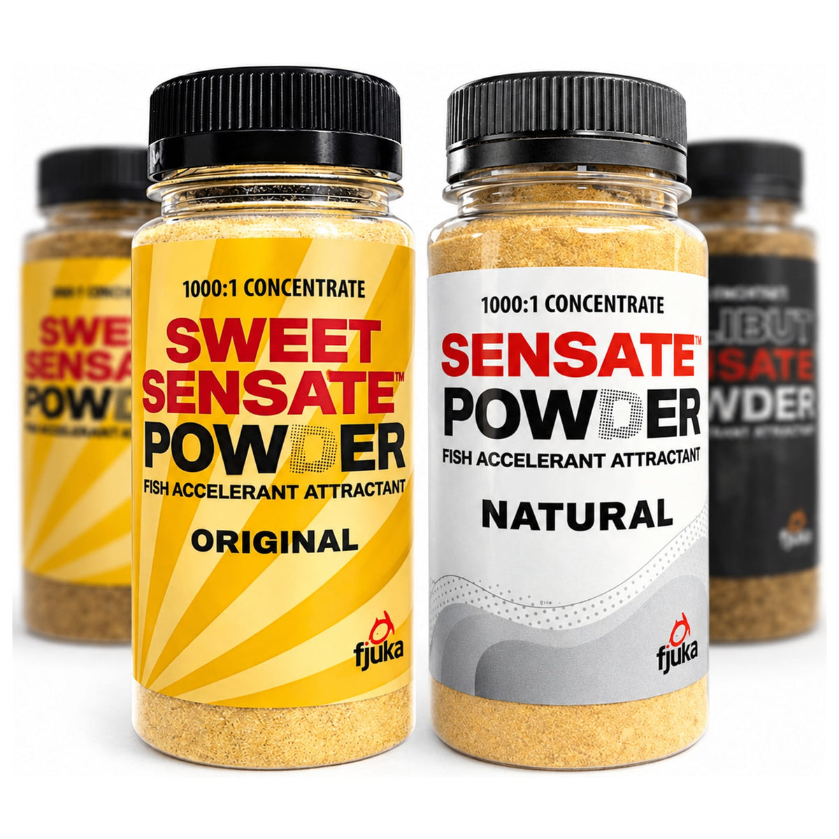 Fjuka Sensate Powder met vier potten, Original en Natural op de voorgrond