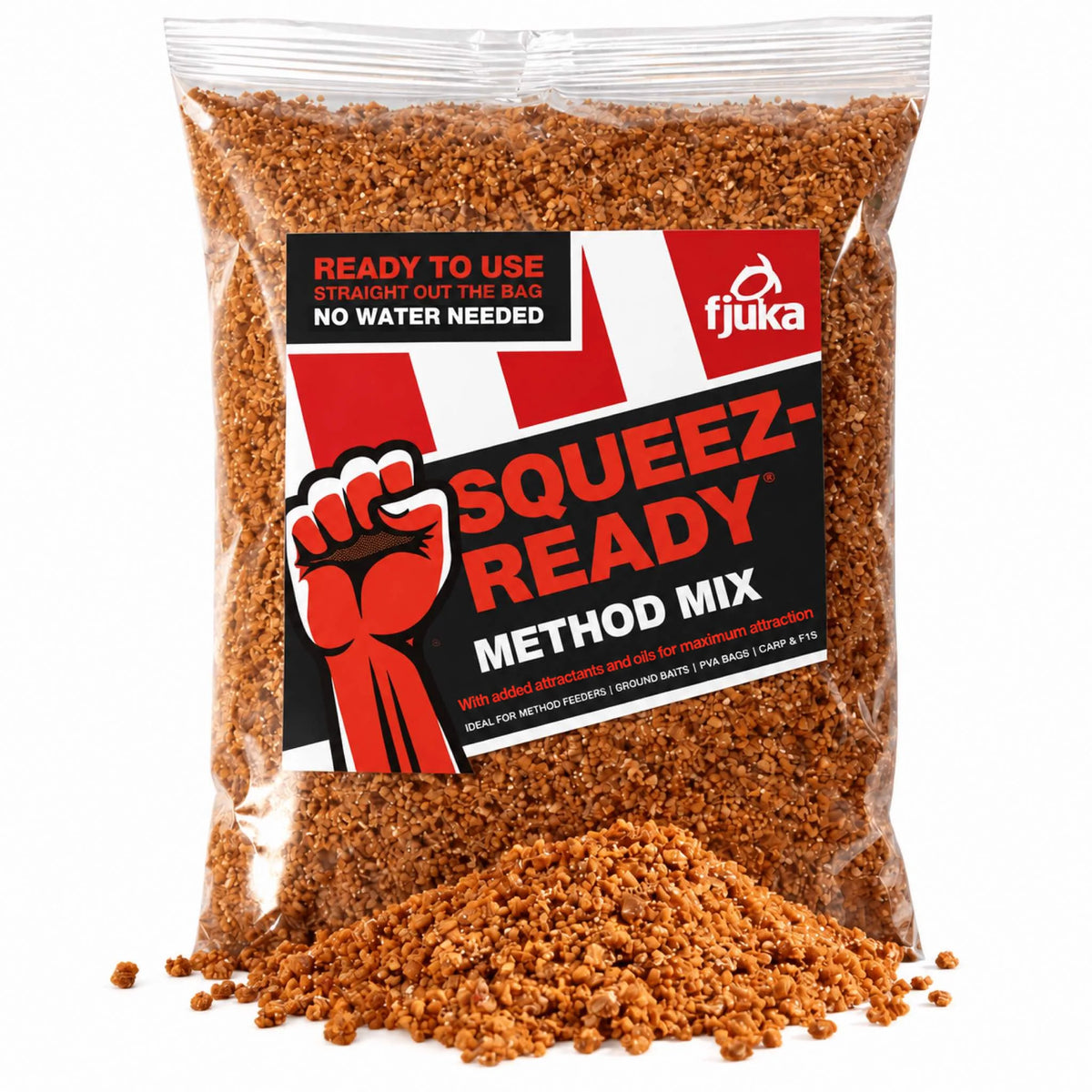 Fjuka Squeez-Ready Method Mix 500g – productverpakking en los grondvoer