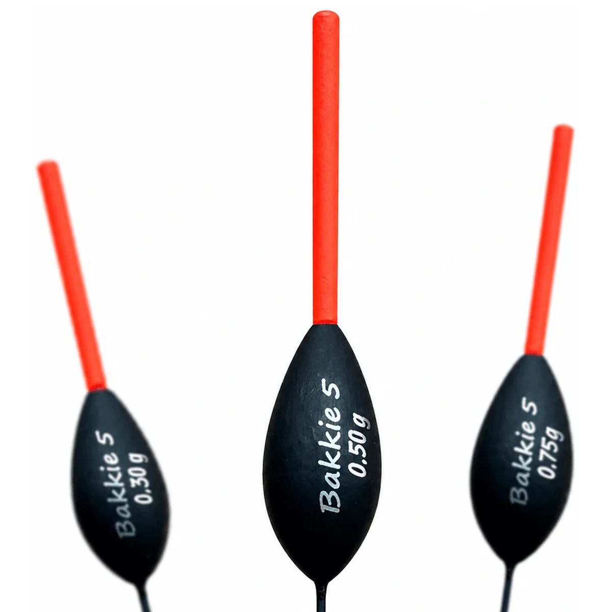Frenkies Dobbers Bakkie 5 inline dobbers met rode antenne, 0,30 g tot 0,75 g