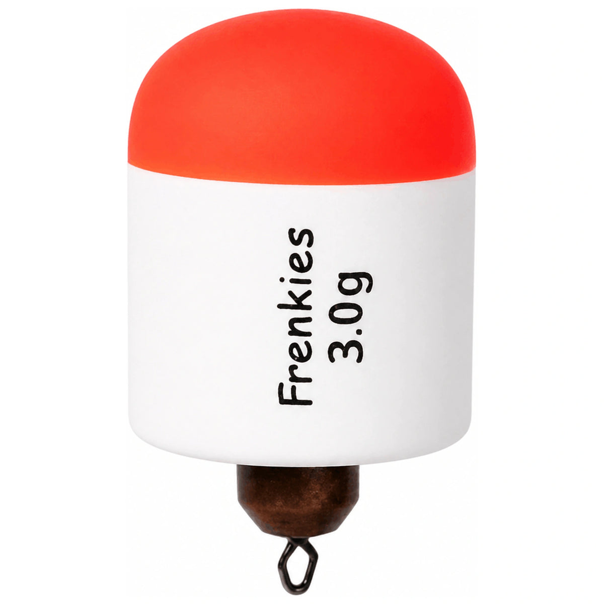 Frenkies Plopper-dobber met rode kap, witte romp, 3,0 g-opdruk en metalen oog