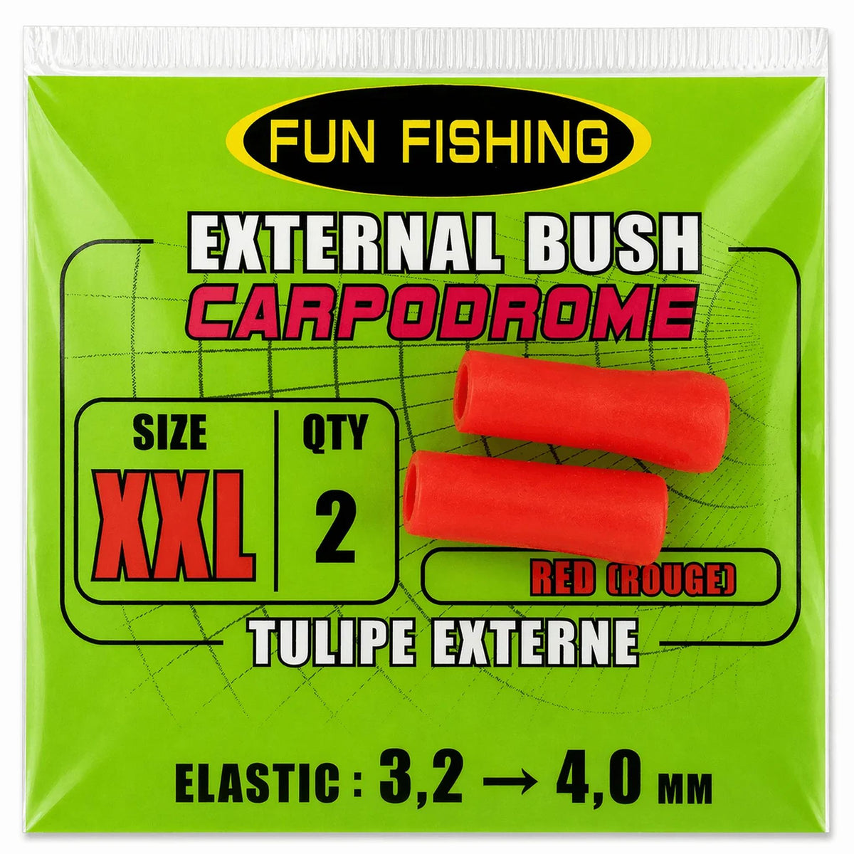 Fun Fishing External Bush XXL 5.5 mm – maximaal 4.0 mm, 2 stuks