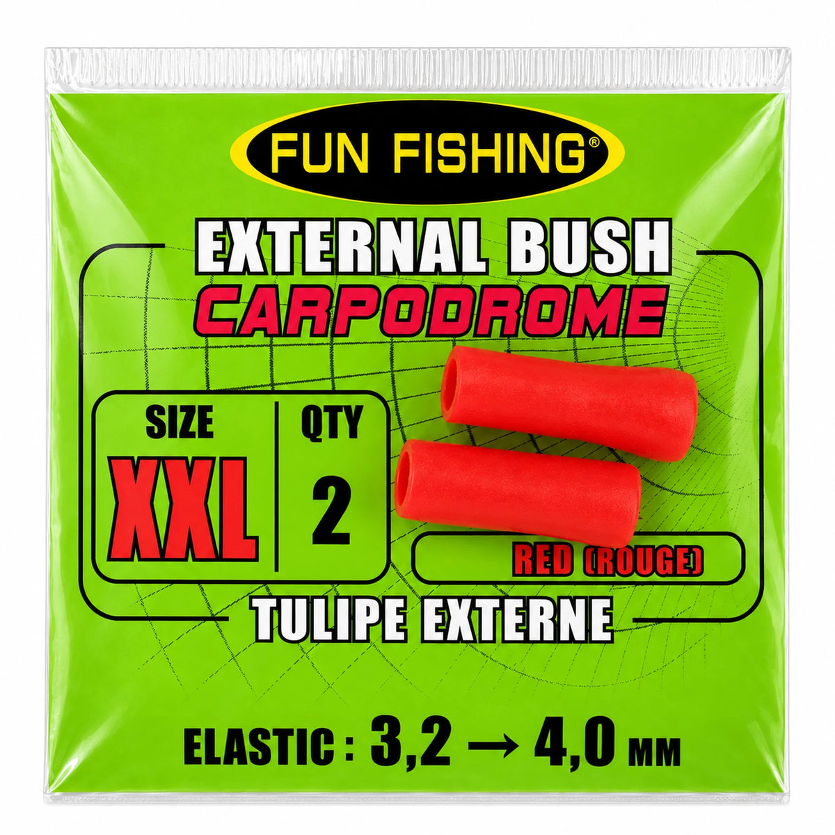 Fun Fishing External Bush XXL 5.5 mm – maximaal 4.0 mm, 2 stuks