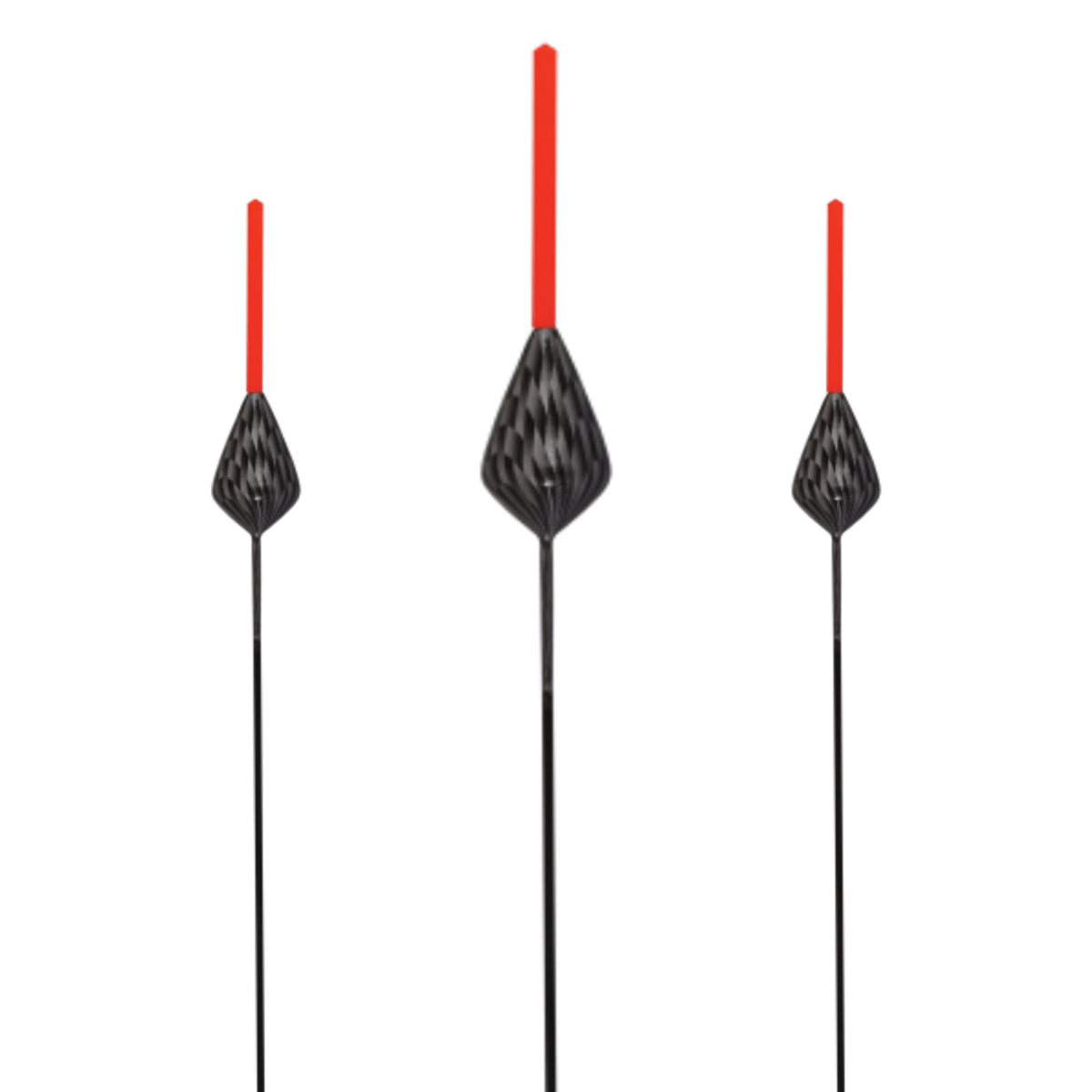 Fun Fishing K3 Pro: drie dobbers met rode antennes, als algemene modelweergave zonder leesbare gewichtsaanduiding