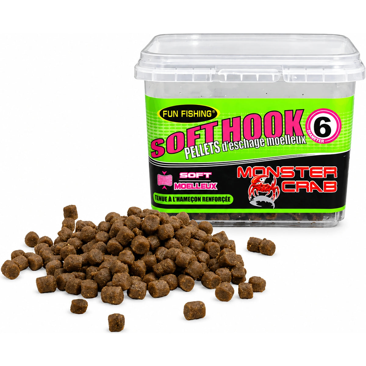 Fun Fishing Soft Hook Pellets 6mm Monster Crab verpakking
