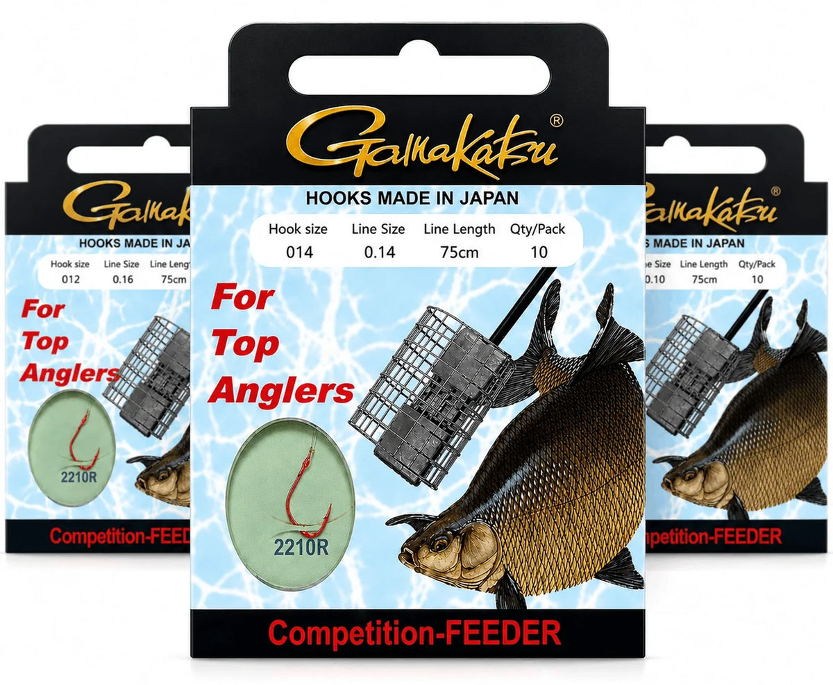 Overzicht van Gamakatsu Competition Bream Feeder 2210R onderlijnen 75 cm