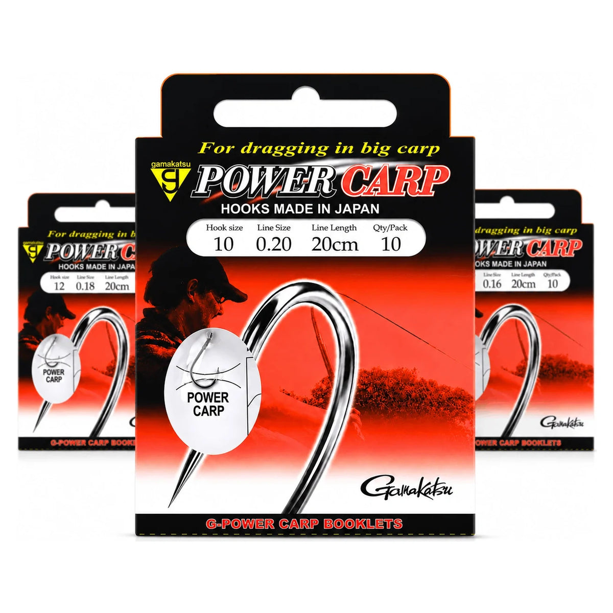 Gamakatsu Power Carp onderlijnen 20 cm - assortiment