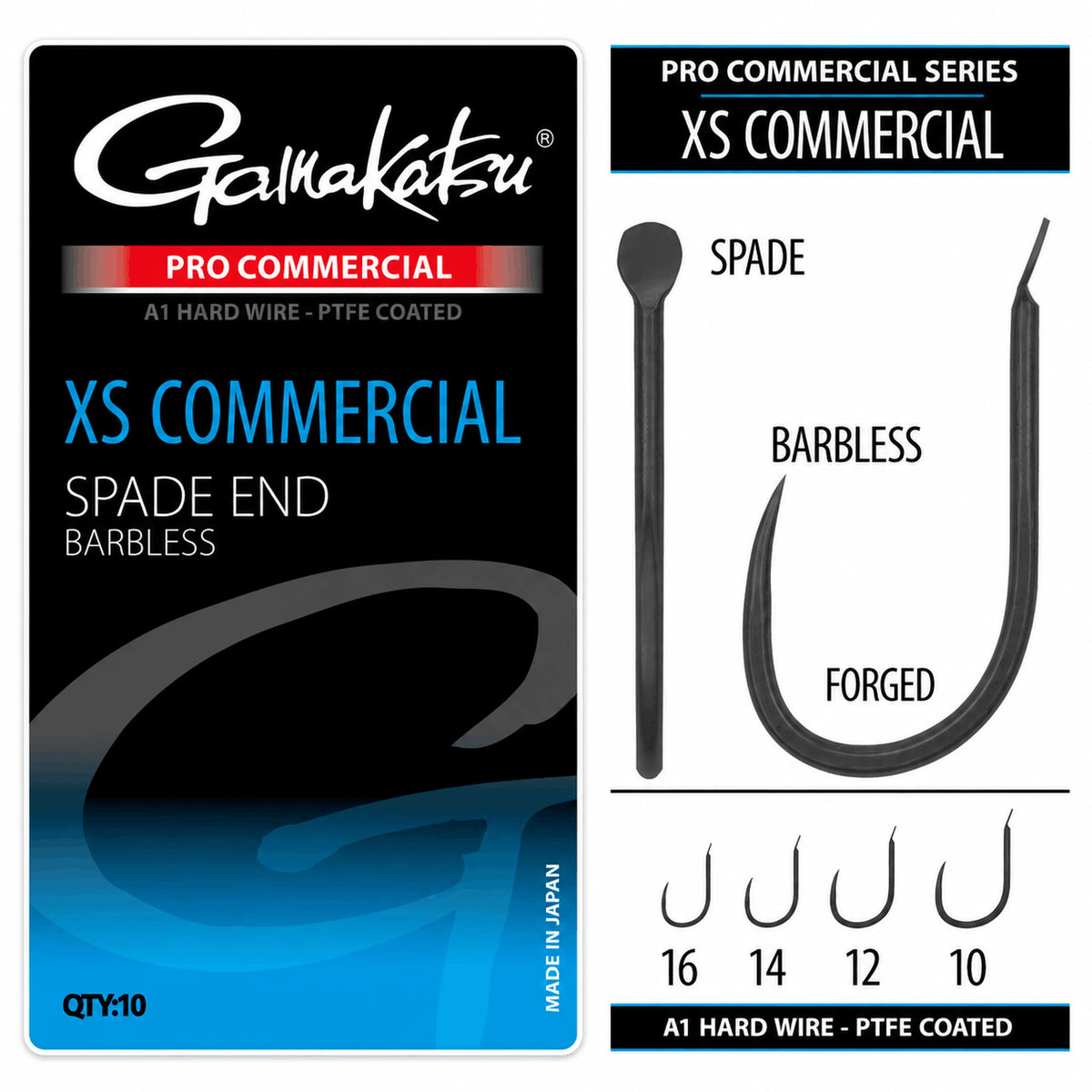 Gamakatsu Pro Commercial XS Commercial Spade End Barbless – productoverzicht