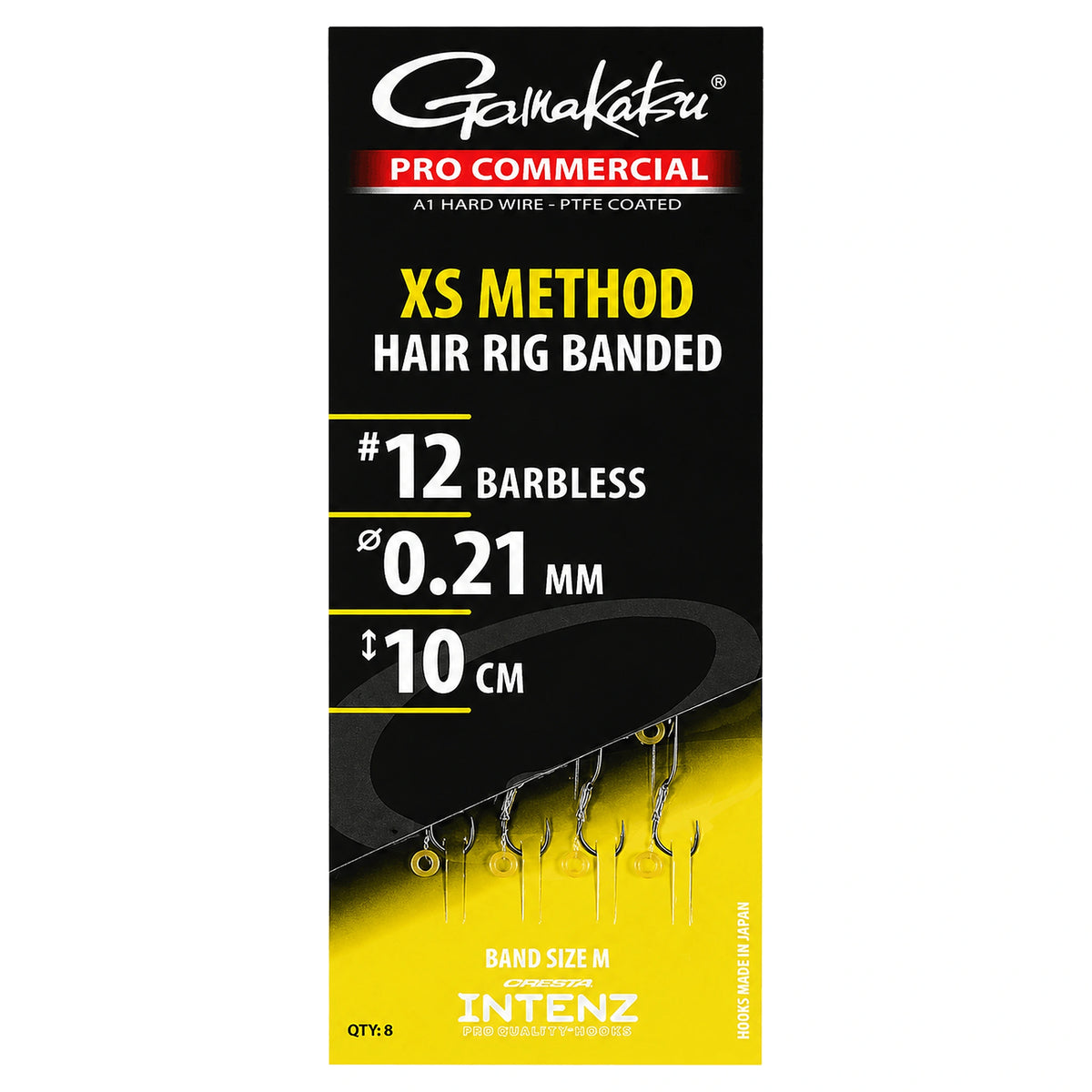 Gamakatsu Pro Commercial XS Method Hair Rig Banded Barbless – verpakking maat 12, 0,21 mm, 10 cm