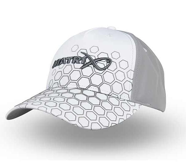 Matrix hex print baseball cap white