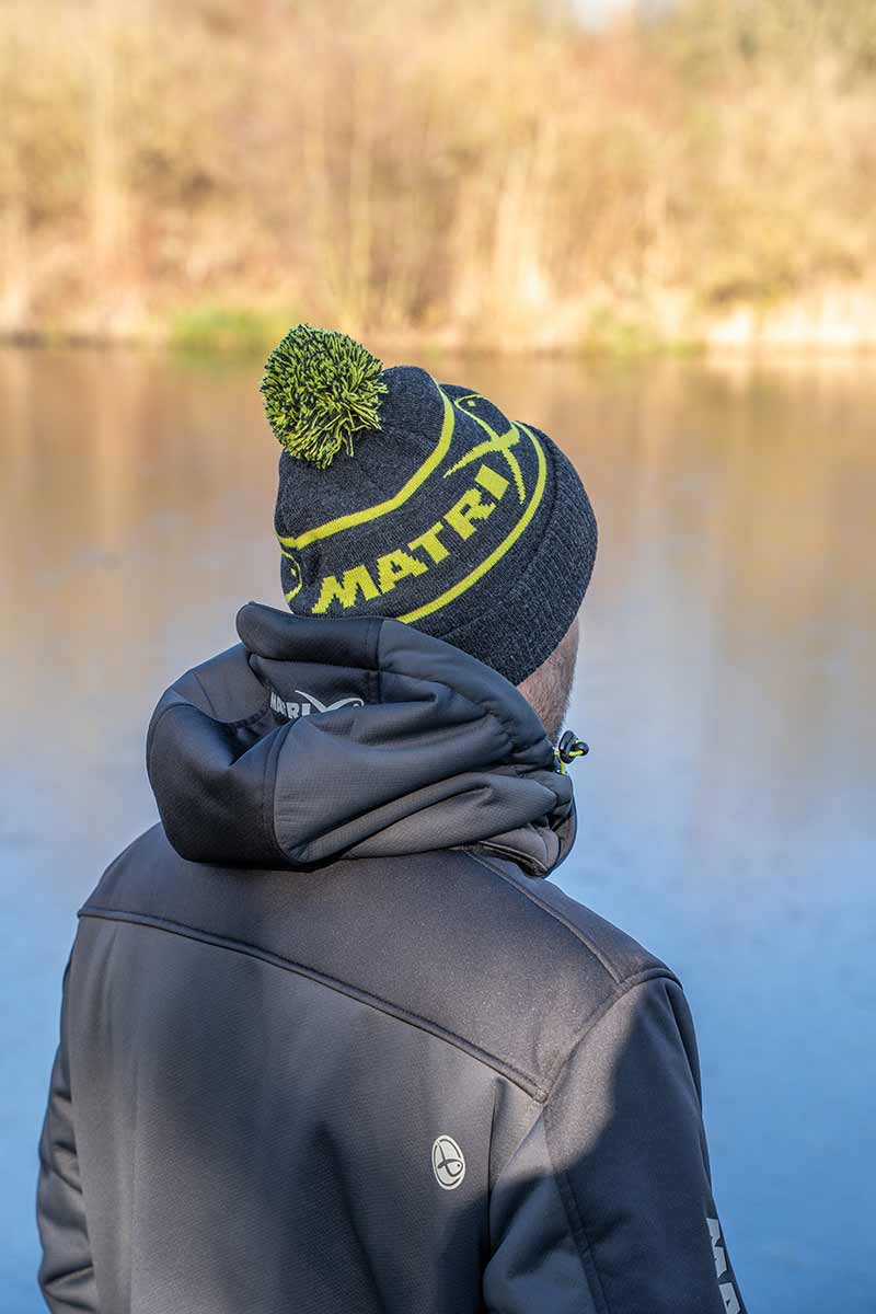LIME & GREY BOBBLE HAT