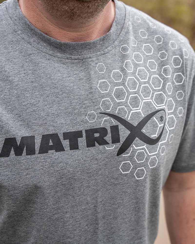 Matrix hex print t-shirt grey