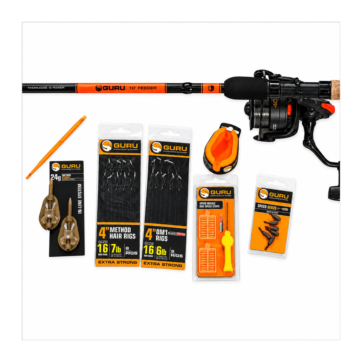 Guru 10' Feeder Rod And Reel Combo – bestaande setcover met hengel, molen en accessoires