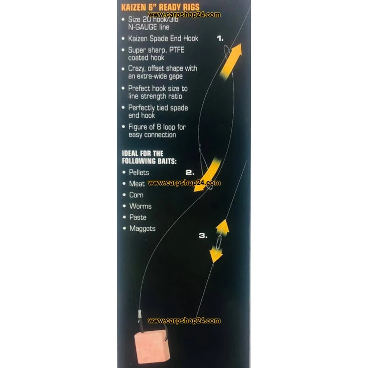 Guru Kaizen 6" Ready Rigs 15cm Barbless Onderlijnen