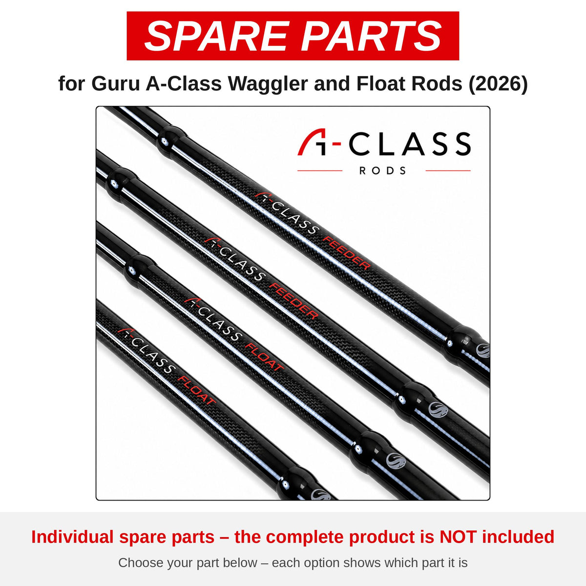 Guru A-Class Waggler and Float Rods (2026) – onderdelen (GACS020)