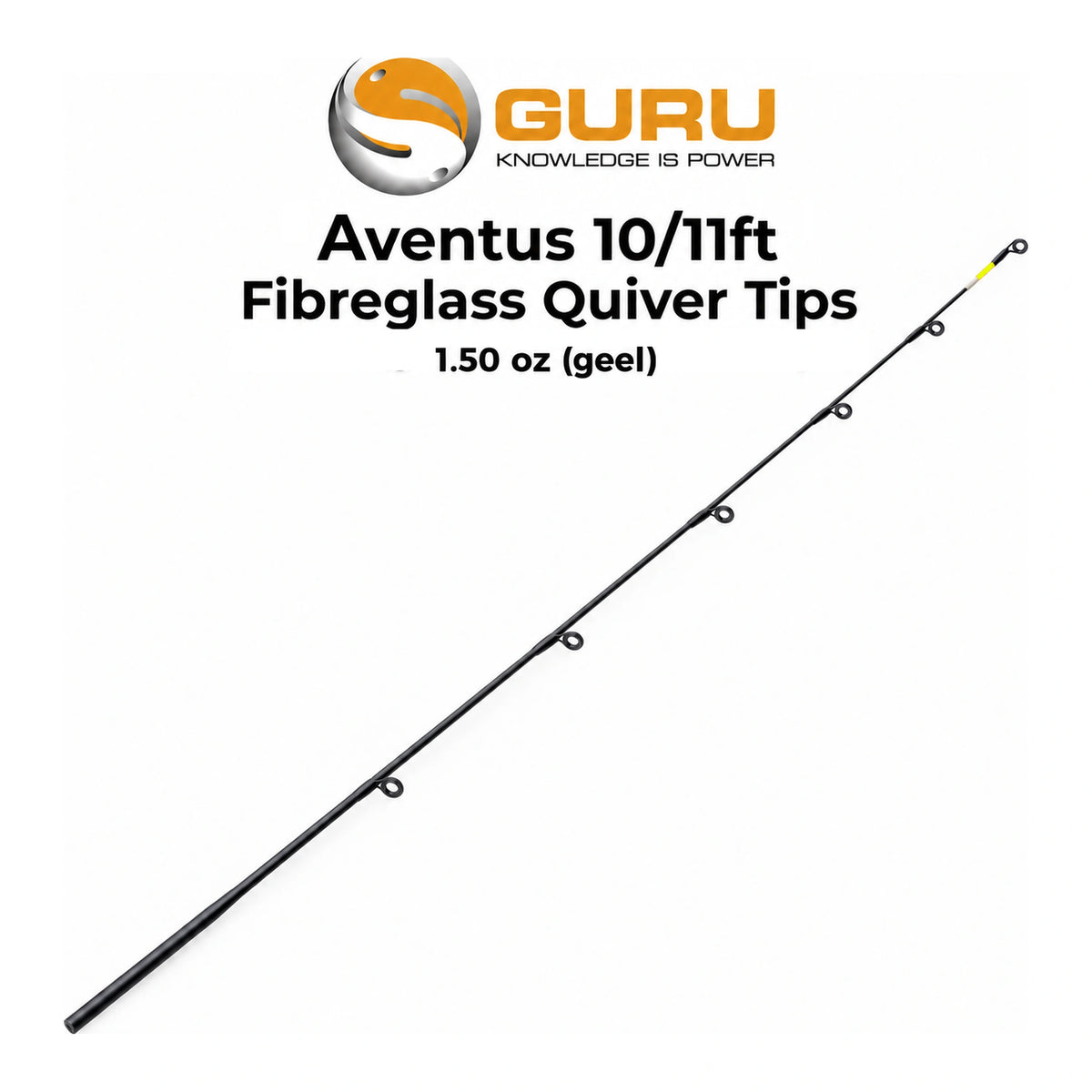 Guru Aventus 10/11ft Fibreglass Quiver Tips – 1.50 oz met gele en witte beetindicatie