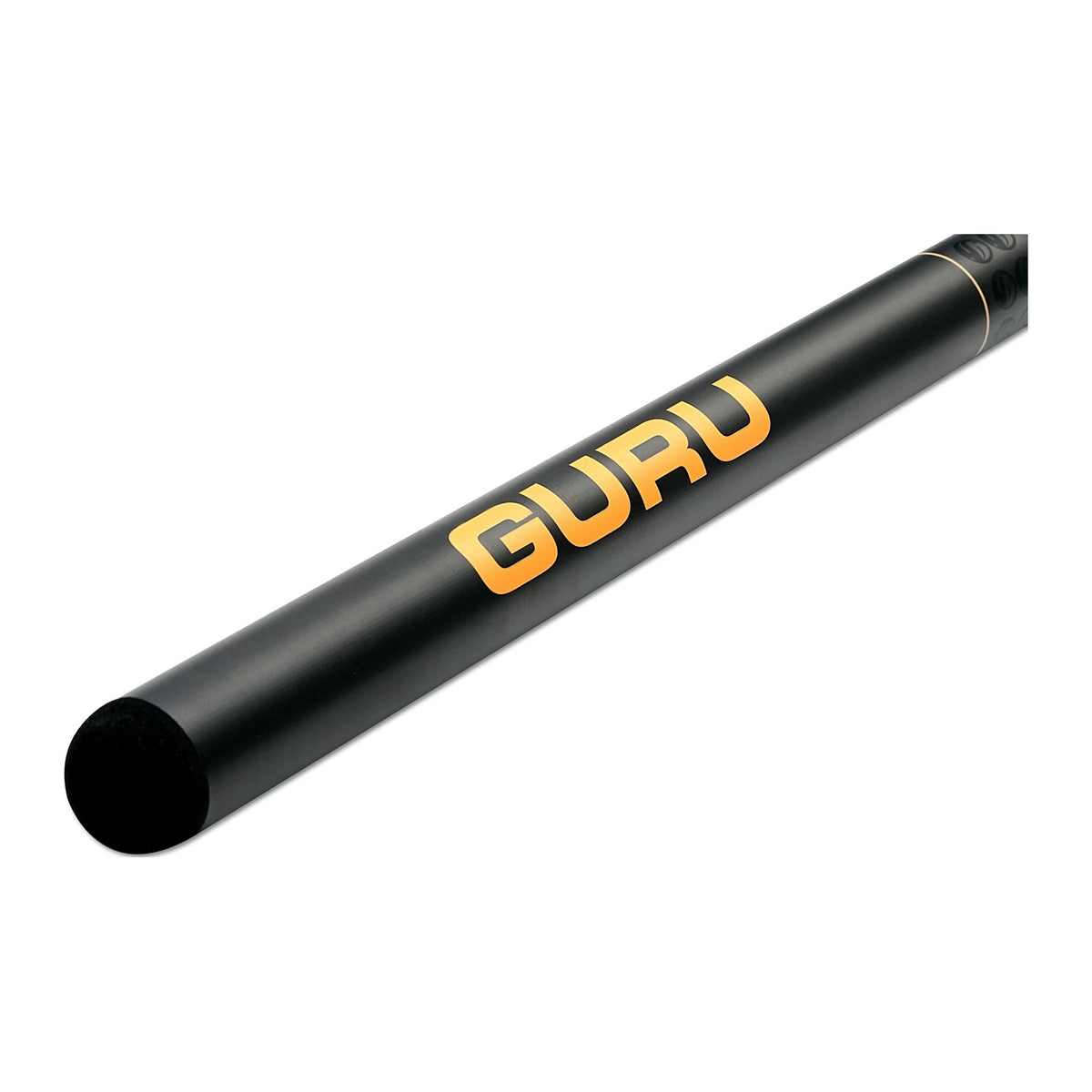 Guru Aventus 4m+1m schepnetsteel – brongetrouw detail van oranje Guru-opdruk en achterdeel