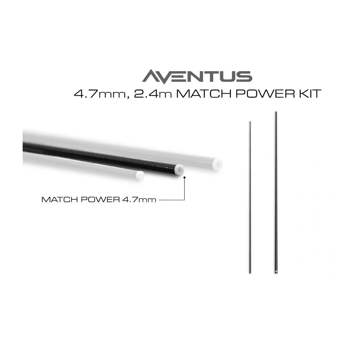 Guru Aventus Match Power Kit 4.7mm 2.4m, tweedelige topkit met detail van de witte PTFE-bus