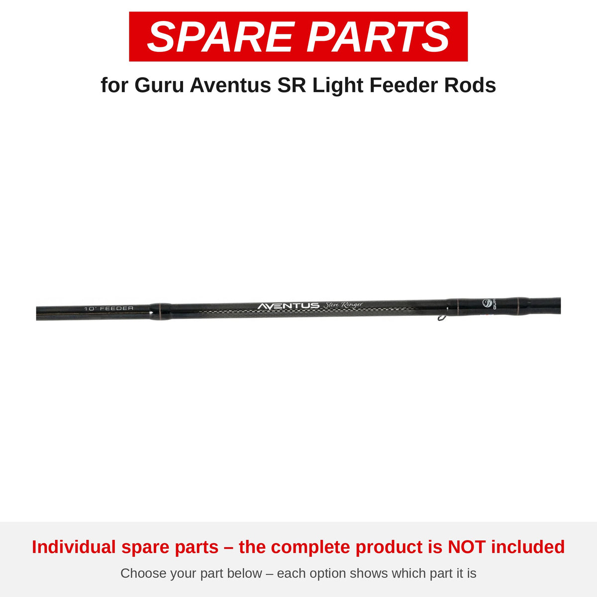 Guru Aventus SR Light Feeder Rods – onderdelen (GRD197)