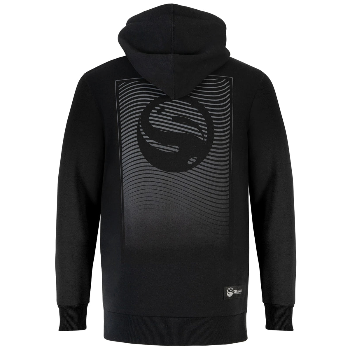 Guru Black Lightweight Hoodie achteraanzicht met grijze rugprint