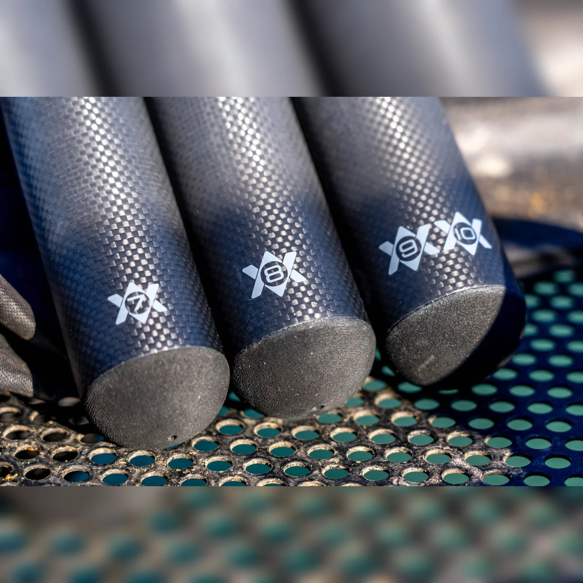 Guru Carbon Pole Protector – detail van de oorspronkelijke Performance Point-markeringen 7, 8 en 9/10