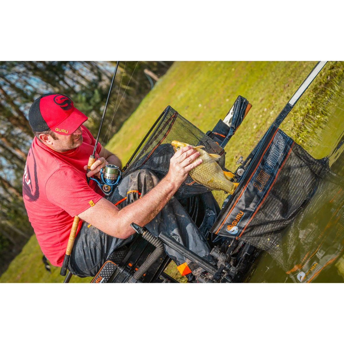 Guru Commercial Match leefnet 2,5 m – in gebruik met vis
