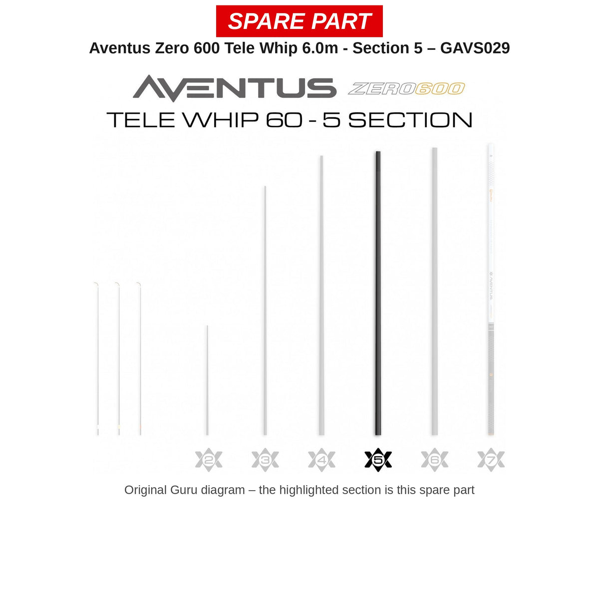Guru Deel nr. 5 Aventus Zero 600 Tele Whip 6,0 m – GAVS029
