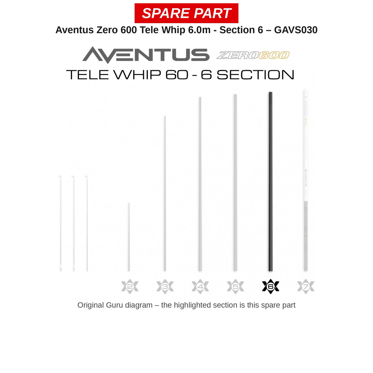 Guru Deel nr. 6 Aventus Zero 600 Tele Whip 6,0 m – GAVS030
