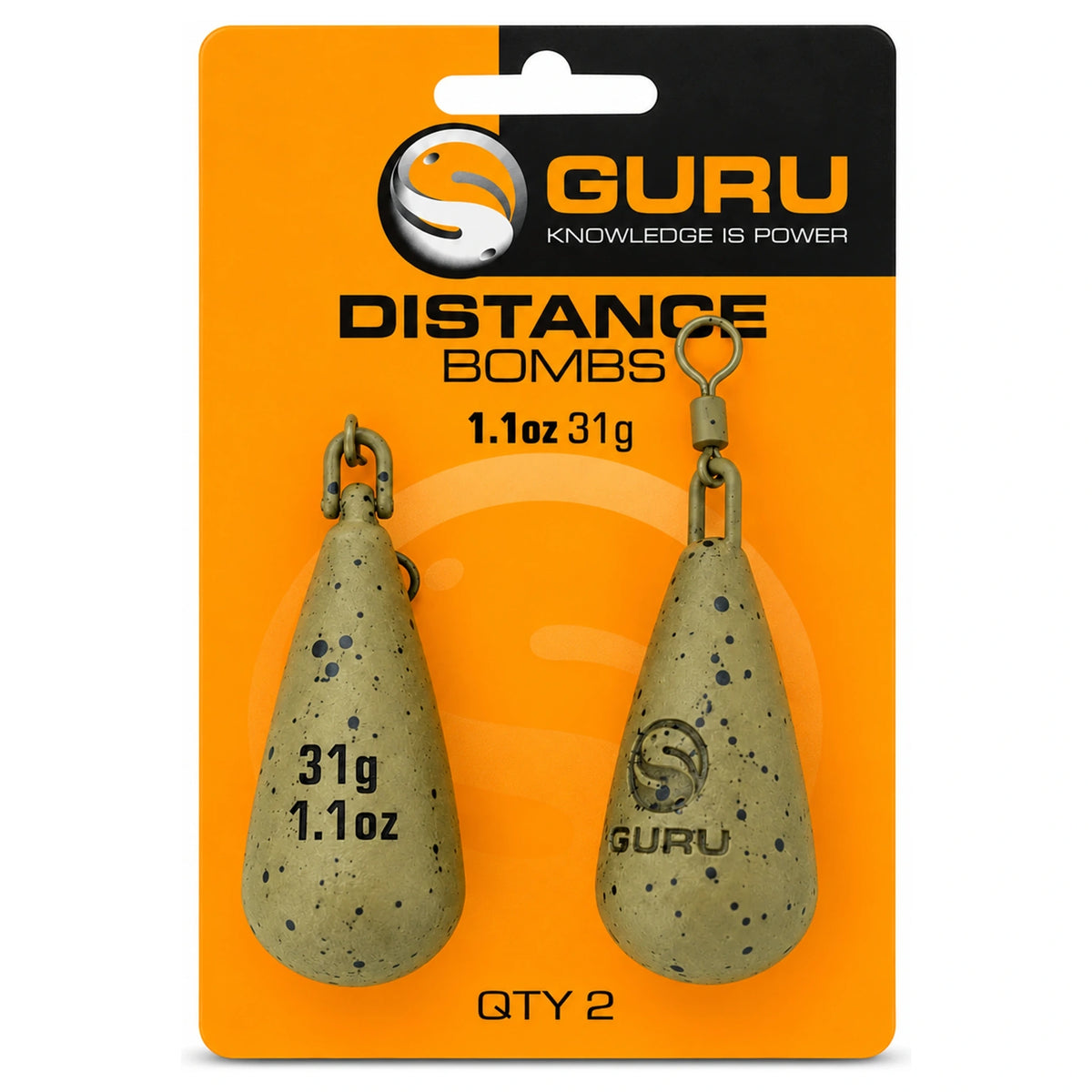Guru Distance Bombs 1.1oz 31g – verpakking met twee afstandsloodgewichten