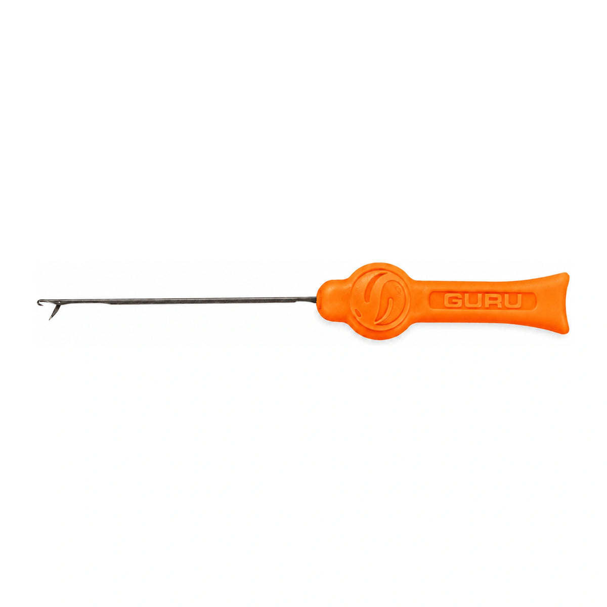 Guru Fine Gated Latch Needle GBNF aasnaald met geopende klepsluiting en oranje Guru handvat