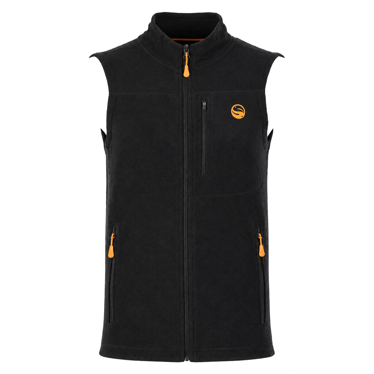 Guru Fleece Gilet Black zwarte fleece bodywarmer - vooraanzicht op wit