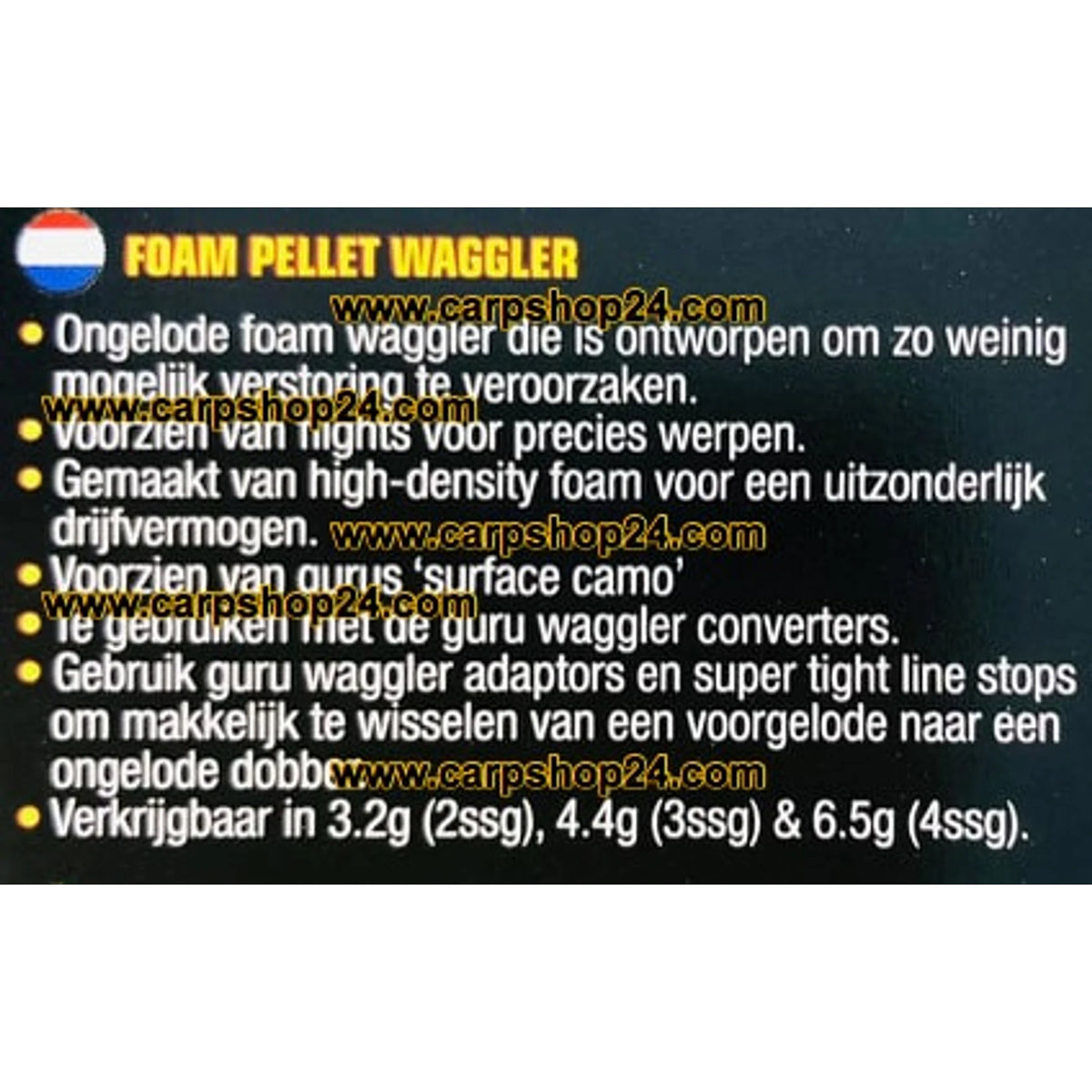 Guru Foam Pellet Waggler voor ondiepe presentaties