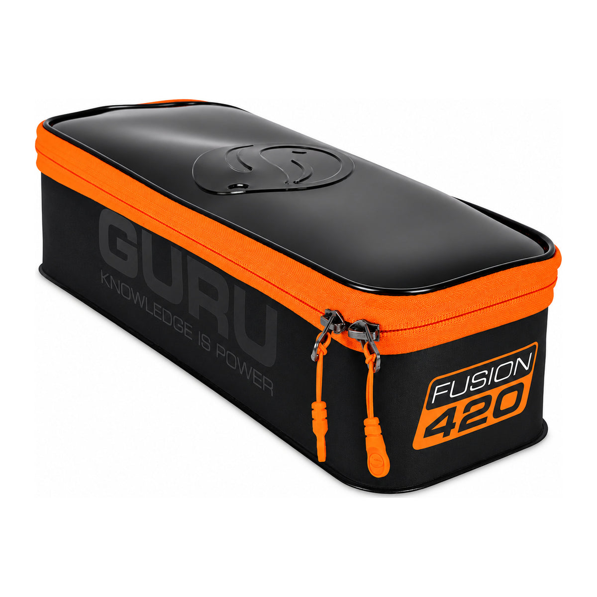 Guru Fusion 420 Long accessoiretas met zwart deksel, oranje dubbele rits en FUSION 420-opdruk