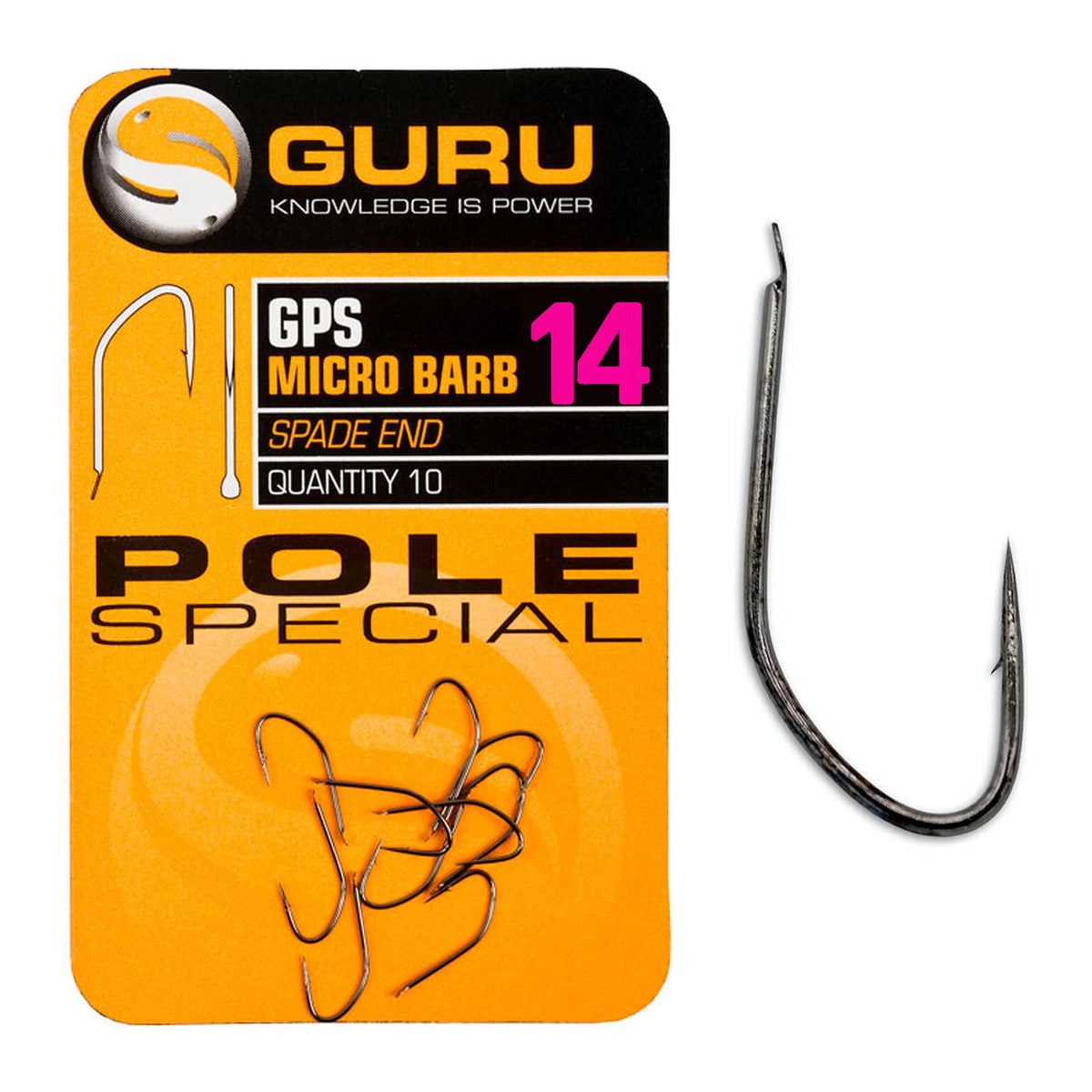 Guru GPS Pole Special haak met weerhaak maat 14, verpakking met losse haak