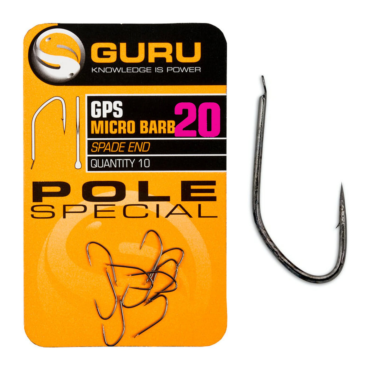 Guru GPS Pole Special haak met weerhaak maat 20, verpakking met losse haak