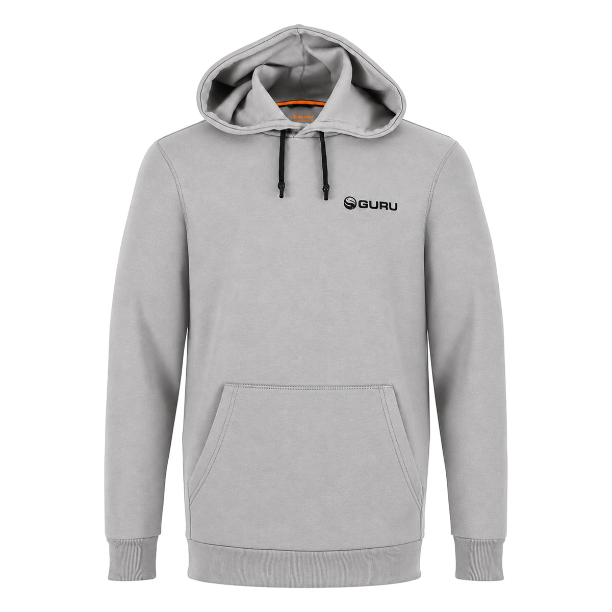 Guru Grey Lightweight Hoodie – grijze hoodie met capuchon, vooraanzicht en borstlogo