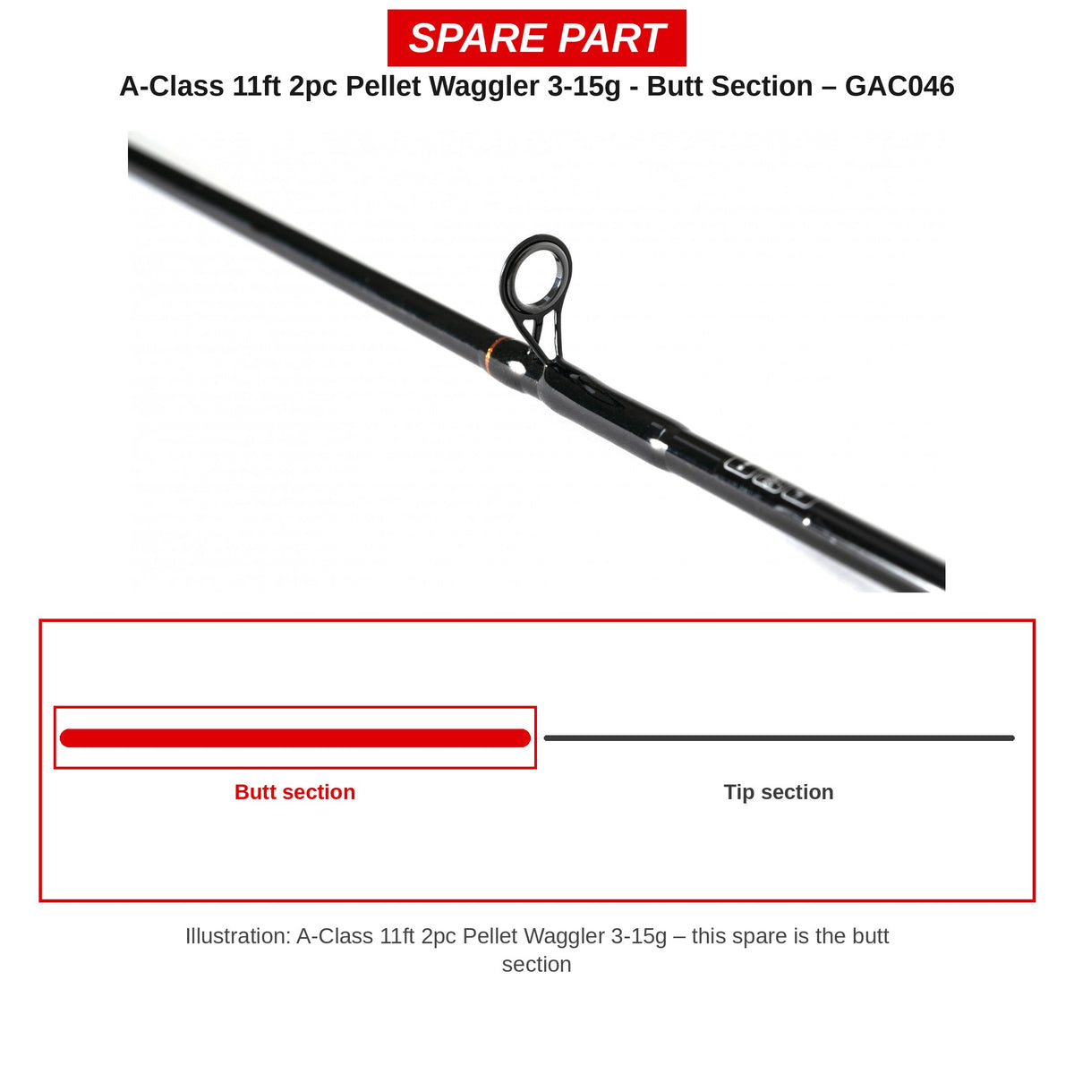 Guru Handdeel A-Class 11ft Pellet Waggler 3-15g – GAC046