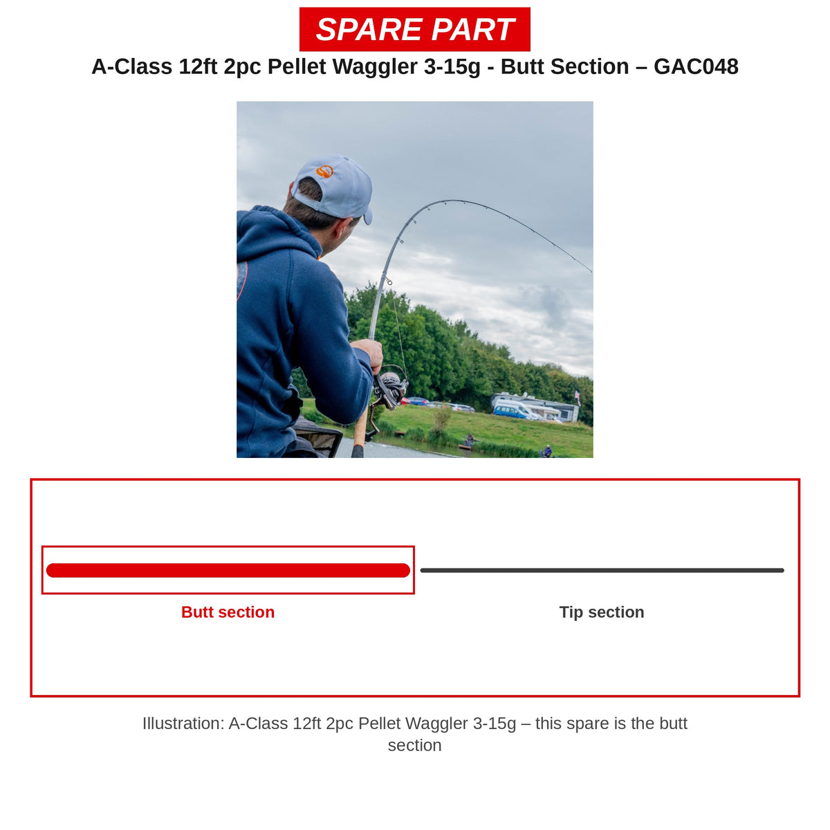 Guru Handdeel A-Class 12ft Pellet Waggler 3-15g – GAC048