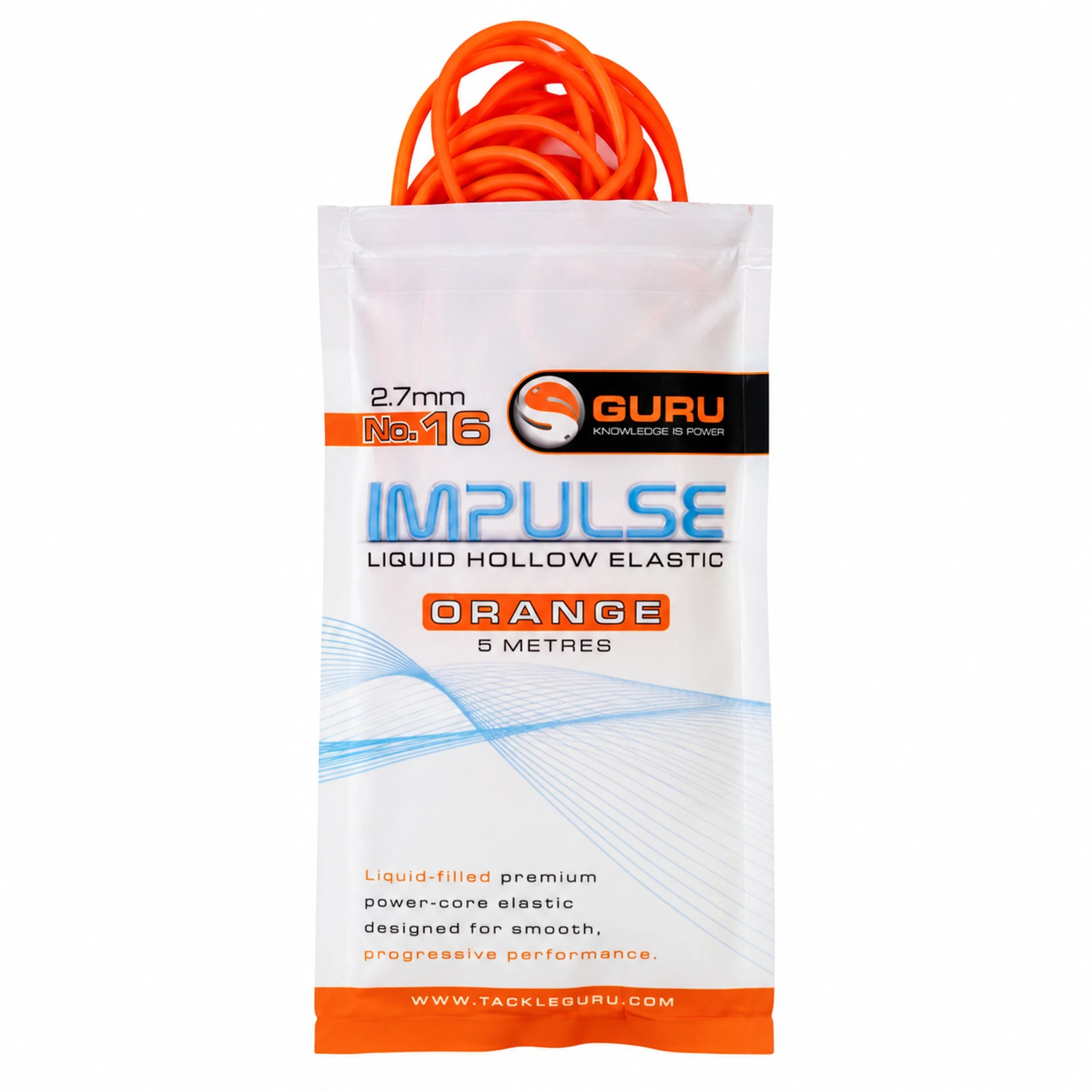 Guru Hollow Elastic 5m 2.7 mm oranje – verpakking met zichtbaar elastiek