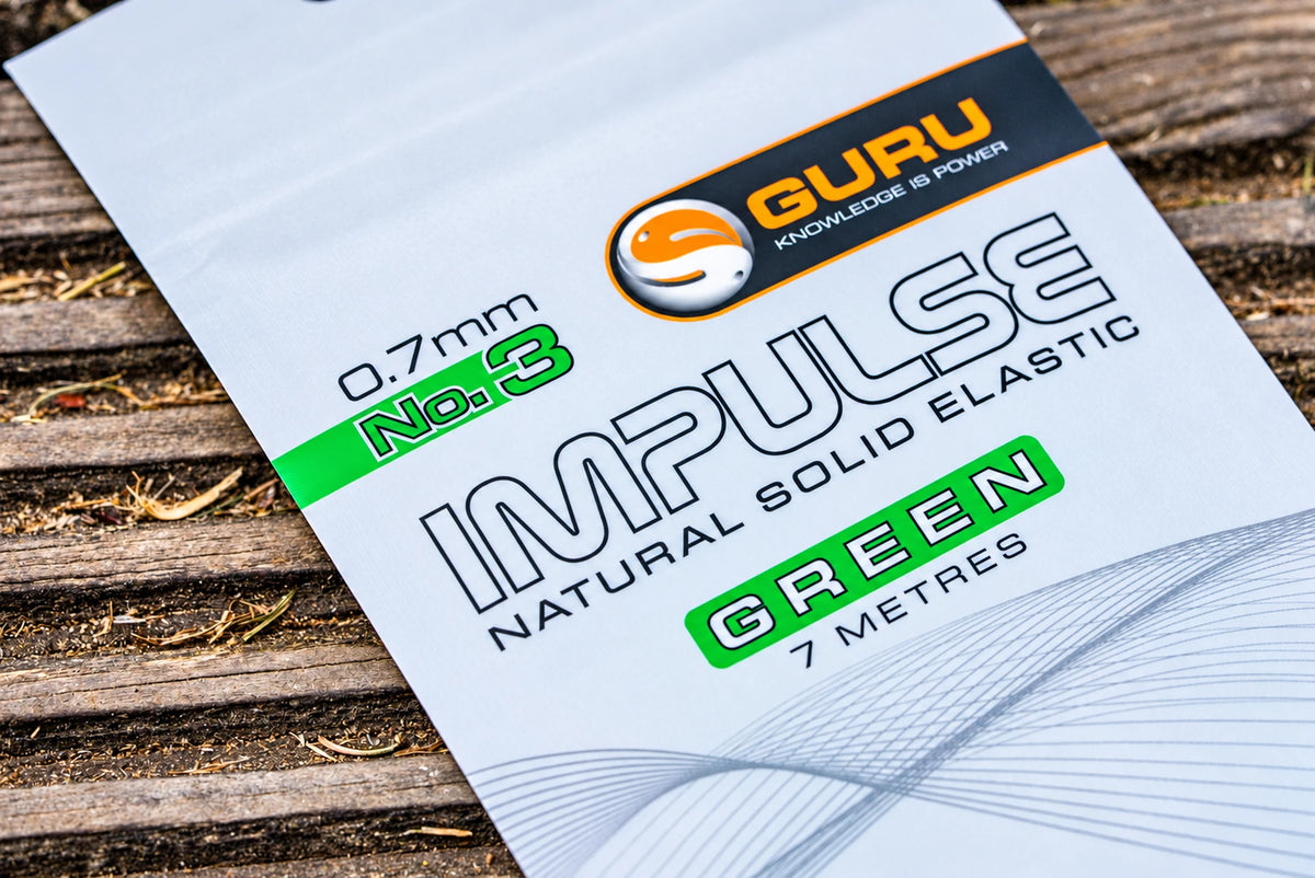 Detail van Guru Impulse Natural Solid Elastic Green 0.7 mm No.3 met 7 meter aanduiding