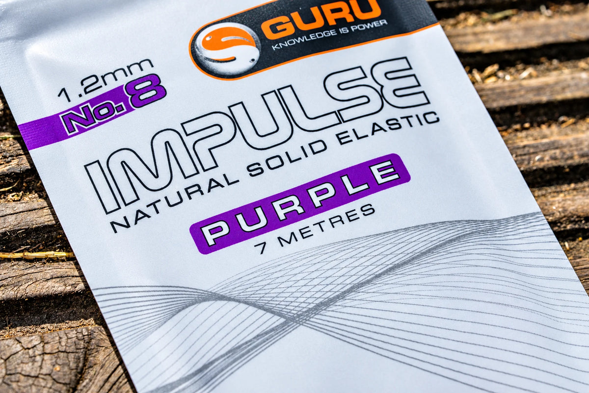Detail van Guru Impulse Natural Solid Elastic Purple 1.2 mm No.8 met 7 meter aanduiding