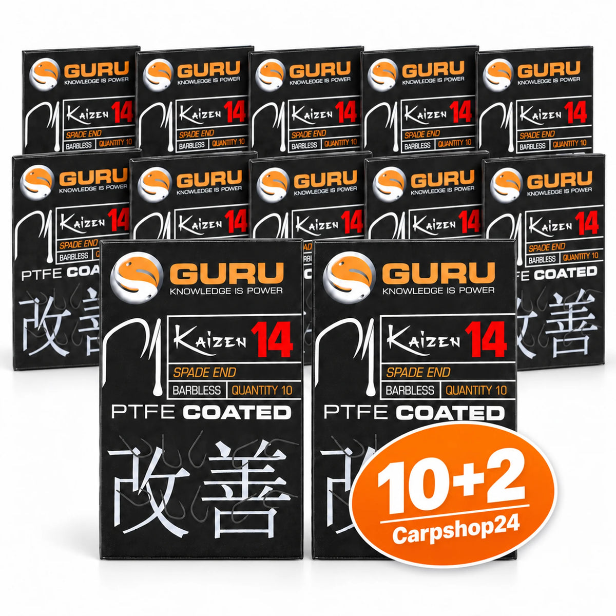 Guru Kaizen Spade End Barbless 10+2 pakketdeal – twaalf verpakkingen