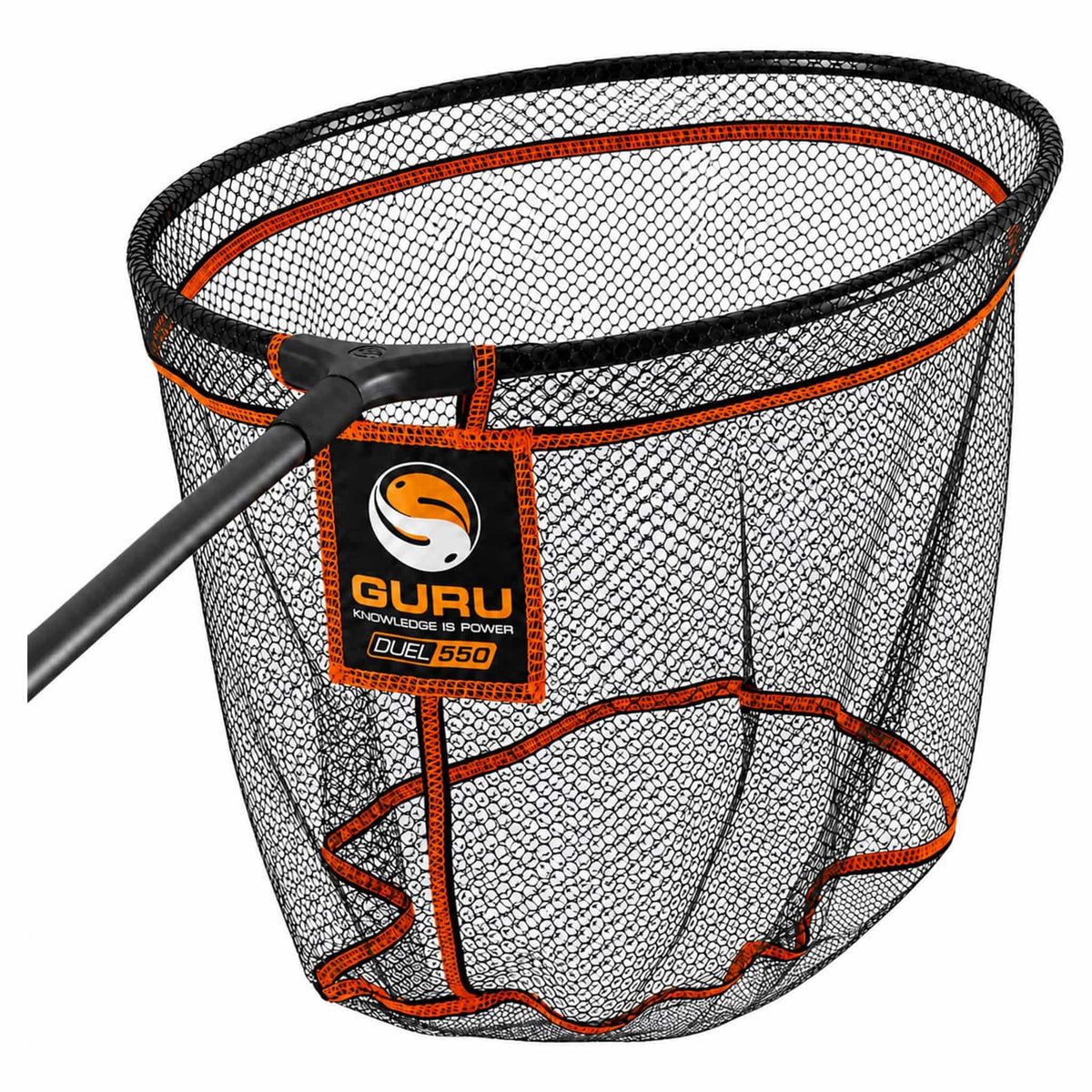 Guru Landing Net Duel 550 – schepnet met dubbel gaas en oranje naden