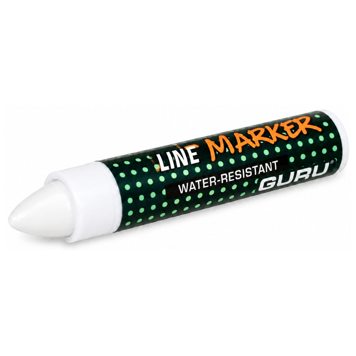 Guru Line Marker Pen met witte punt, groen stippenpatroon en oranje opschrift